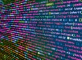 Programmer occupation. Programming code abstract screen of software developer. Computer science lesson. Modern tech. Computer Royalty Free Stock Photo