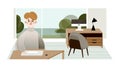 Programmer sitting at a computer Royalty Free Stock Photo