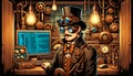 Programmer sitting at a computer Royalty Free Stock Photo