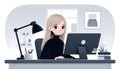 Programmer sitting at a computer Royalty Free Stock Photo