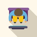 Programmer working using computer sitting on chair top view Royalty Free Stock Photo