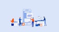 Programmer team develop for mobile application and design process