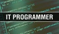 It programmer text written on Programming code abstract technology background of software developer and Computer script. it Royalty Free Stock Photo
