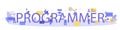 Programmer typographic header. Idea of working on the computer