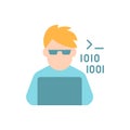 Programmer vector flat color icon Royalty Free Stock Photo