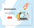 Programmer vector website landing page design template