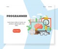 Programmer vector website landing page design template