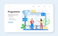 Programmer web banner or landing page. Idea of coding, testing Royalty Free Stock Photo