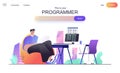 Programmer web concept for landing page Royalty Free Stock Photo