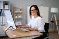 Programmer Woman Coding On Computer Royalty Free Stock Photo