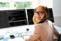 Programmer Woman Coding On Computer Royalty Free Stock Photo