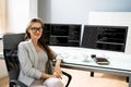 Programmer Woman Coding Royalty Free Stock Photo