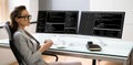 Programmer Woman Coding Royalty Free Stock Photo