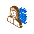 Programmer woman job isometric icon vector illustration Royalty Free Stock Photo