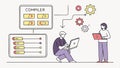 Programmer at work, coding and software development vector design Generative AI Royalty Free Stock Photo