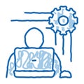 Programmer Work doodle icon hand drawn illustration