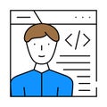 programmer worker flat icon color illustration Royalty Free Stock Photo
