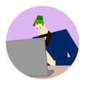 Programmer working and coding by the computer Royalty Free Stock Photo