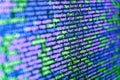 Programmer working in computer screen. Abstract computer script source code. Modern application Source abstract algorithm concept Royalty Free Stock Photo