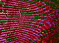 Programmer working in computer screen. Database bits access stream visualisation. Programming code abstract screen of software Royalty Free Stock Photo