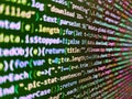 Programmer working on computer screen. Modern web network and internet telecommunication technology. Abstract technology Royalty Free Stock Photo