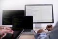 Programmer working Developing programming technologies Web Design Online Technology Royalty Free Stock Photo