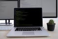 Programmer working Developing programming technologies Web Design Online Technology Royalty Free Stock Photo