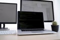 Programmer working Developing programming technologies Web Design Online Technology Royalty Free Stock Photo