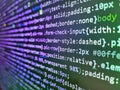 Programmer working of software. All code and text written and created entirely by myself. Programmer occupation. HTML website Royalty Free Stock Photo