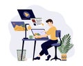 Set of programmers working Royalty Free Stock Photo
