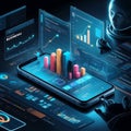 Futuristic Programmer Analyzing Data on Advanced Devices