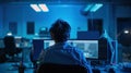 The Programmer at Workstation. AI generated Royalty Free Stock Photo