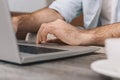 Programmer's hands over keyboard Royalty Free Stock Photo