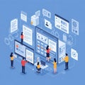 Software developers team working on user interface and user experience of web application