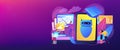 Chatbot self learning concept banner header. Royalty Free Stock Photo