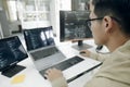 Programmers and developer teams are coding and developing software Royalty Free Stock Photo