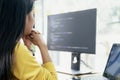 Programmers and developer teams are coding and developing software. Royalty Free Stock Photo