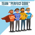 Programmers, developers, process coding, teamwork. Programming c