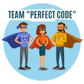 Programmers, developers, process coding, teamwork. Programming c