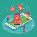 Programmers developing new mobile application for online shopping