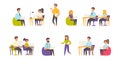 Programmers flat vector illustrations set Royalty Free Stock Photo