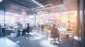 Software engineers working in modern office with augmented reality display showing data visualization Royalty Free Stock Photo