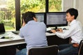 Programmers team working in a software developing. Royalty Free Stock Photo