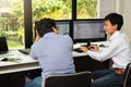 Programmers team working in a software developing. Royalty Free Stock Photo