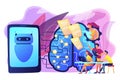 Chatbot passing the Turing test concept vector illustration.