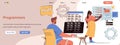 Programmers web concept. Developers program, create applications Royalty Free Stock Photo
