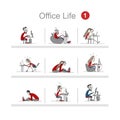Programmers at work, office life, sketch for your design Royalty Free Stock Photo