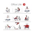 Programmers at work, office life, sketch for your design Royalty Free Stock Photo