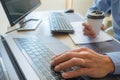 Programmers working in programming Programmer, developer and coding technology Website design, cybersecurity in the cyberspace Royalty Free Stock Photo
