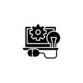 Programming black icon concept. Programming flat vector symbol, sign, illustration.